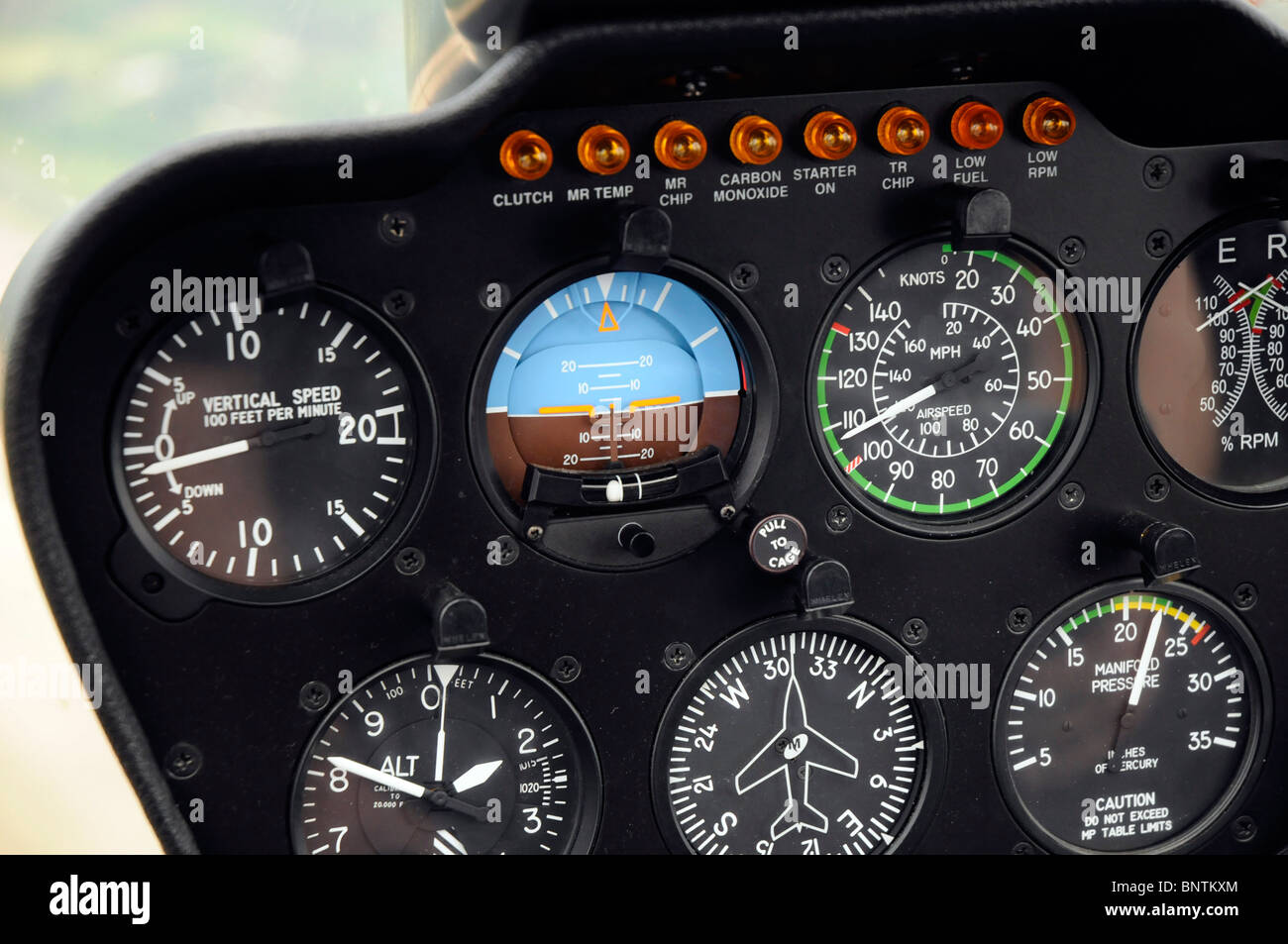 Hélicoptère Robinson R44 tableau de bord des commandes du poste de ...
