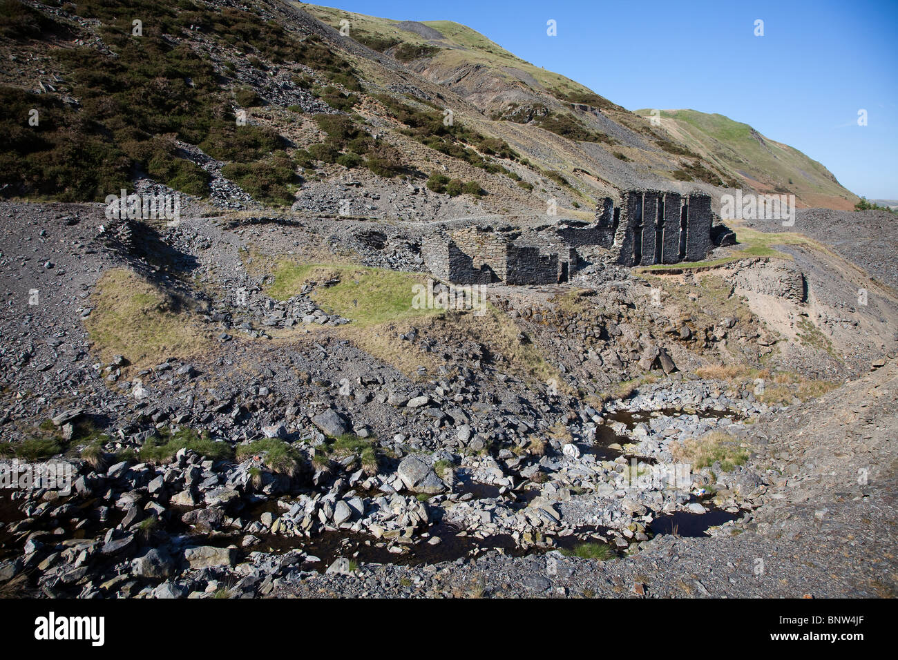 Reste à l'extraction des mines de plomb Cwmystwyth Ystwyth Valley Wales UK Banque D'Images