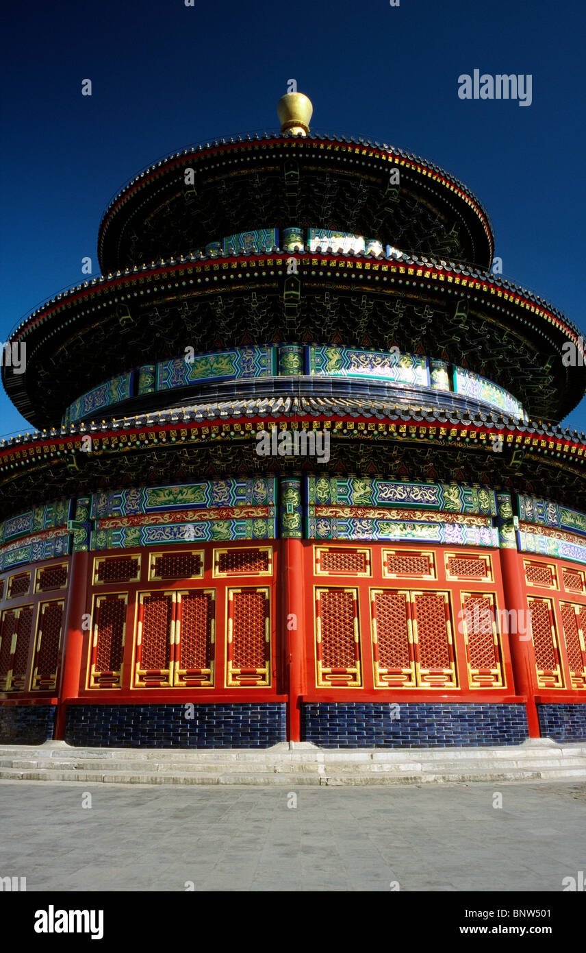 Temple du Ciel Qinan salle de prière pour les bonnes récoltes Beijing Chine site du patrimoine mondial de l'Unesco tourisme voyage de la dynastie Ming Banque D'Images