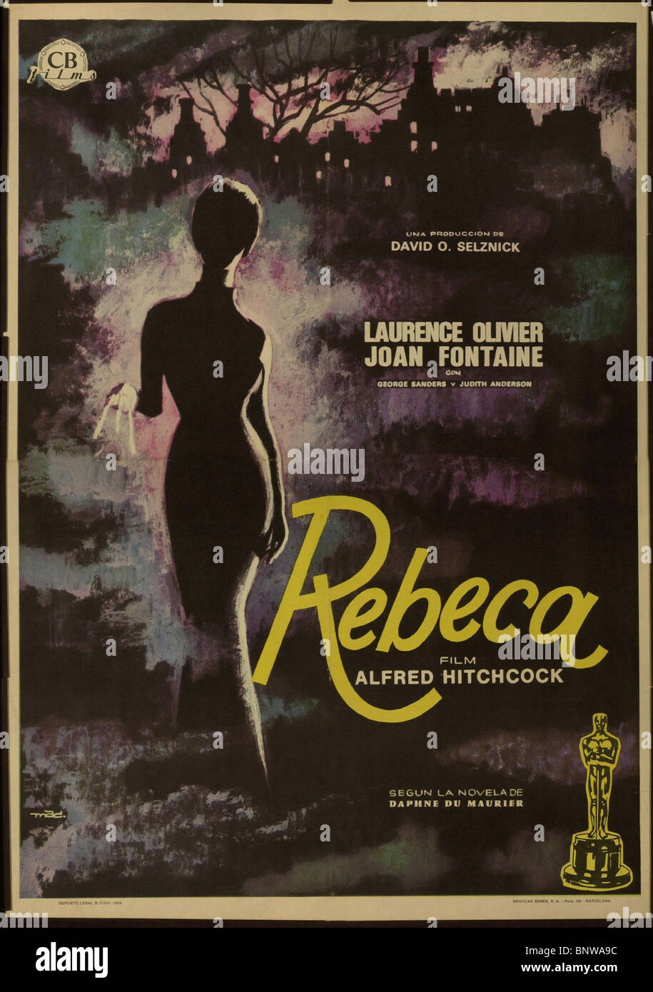 Affiche de film REBECCA (1940) Banque D'Images