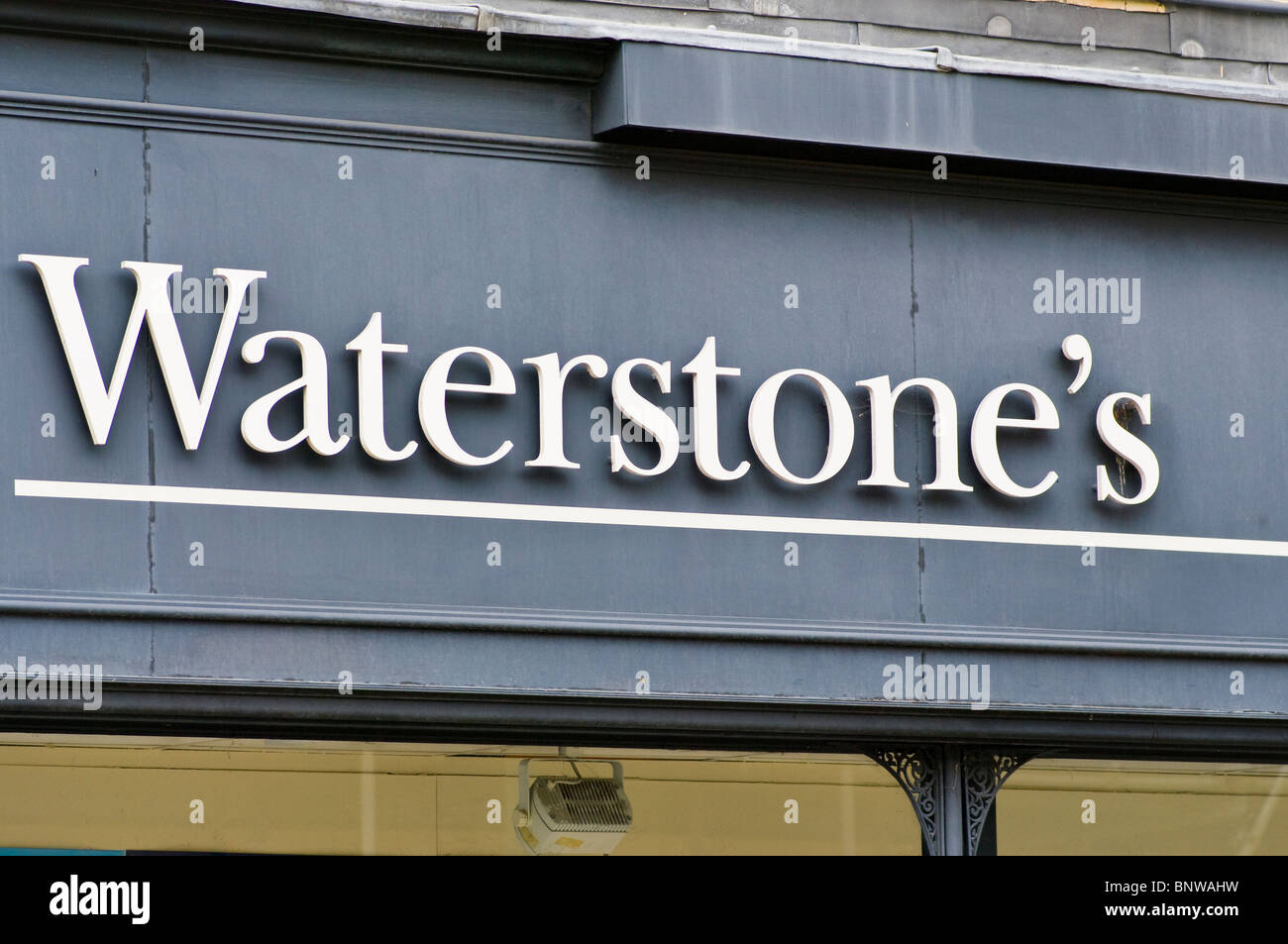 Librairie Waterstones Sign Banque D'Images