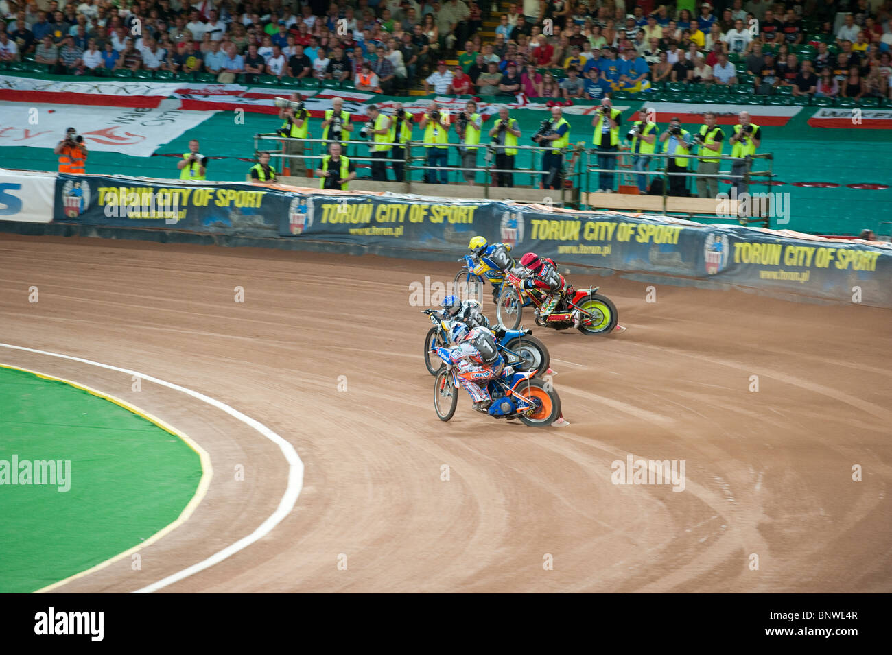 2010 British Speedway Grand Prix, qui a eu lieu au Millennium Stadium, Cardiff en juillet 2010. Banque D'Images