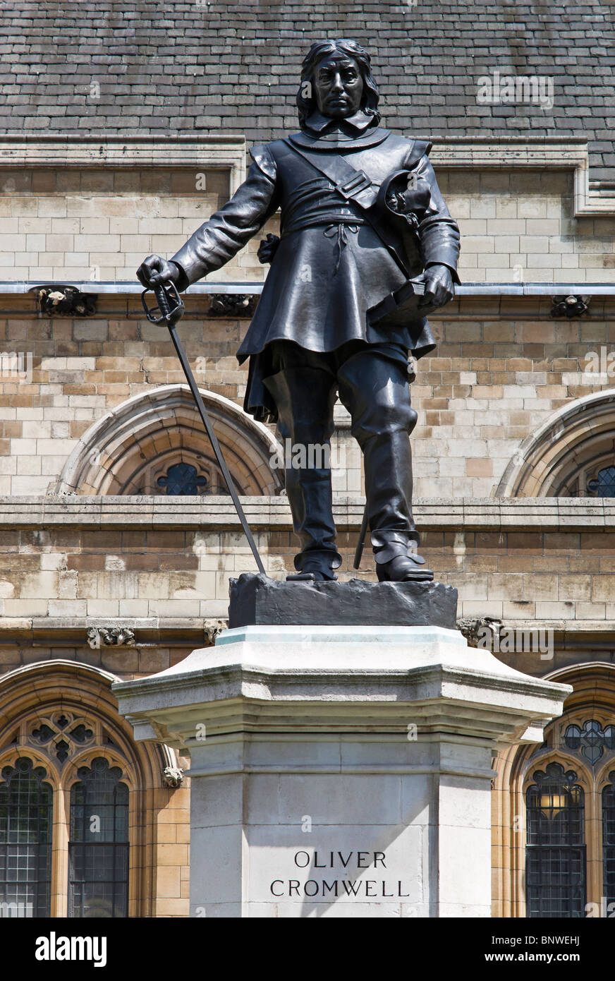 Oliver Cromwell statue à l'extérieur du Parlement Banque D'Images