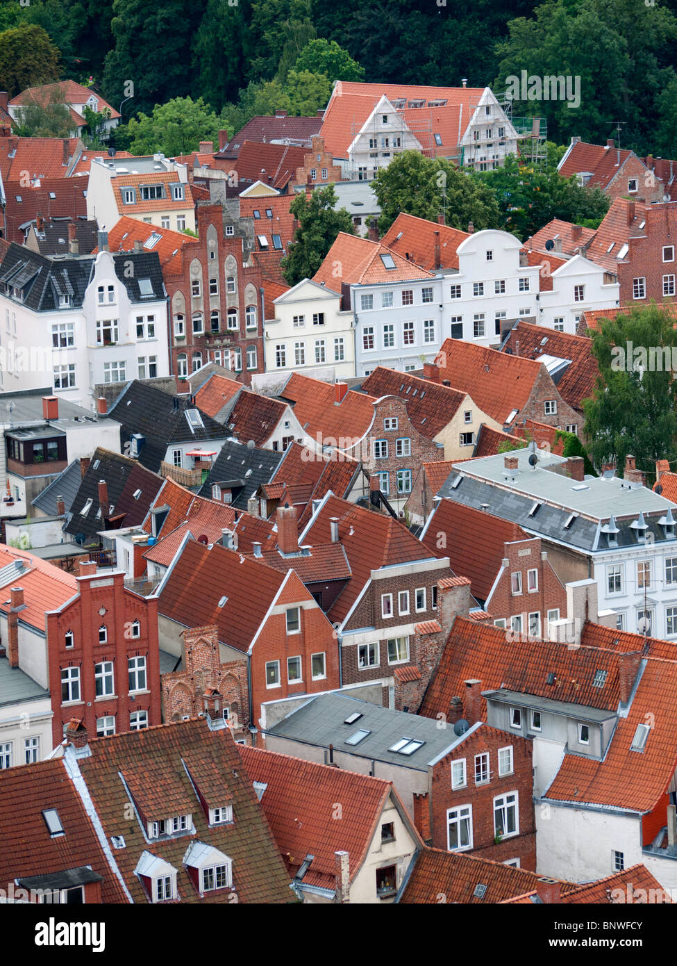 Vue sur centre historique de la ville de Lubeck en Allemagne Banque D'Images