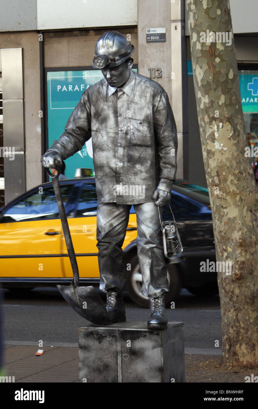 Les STATUES DE RUE DE BARCELONE ESPAGNE Banque D'Images