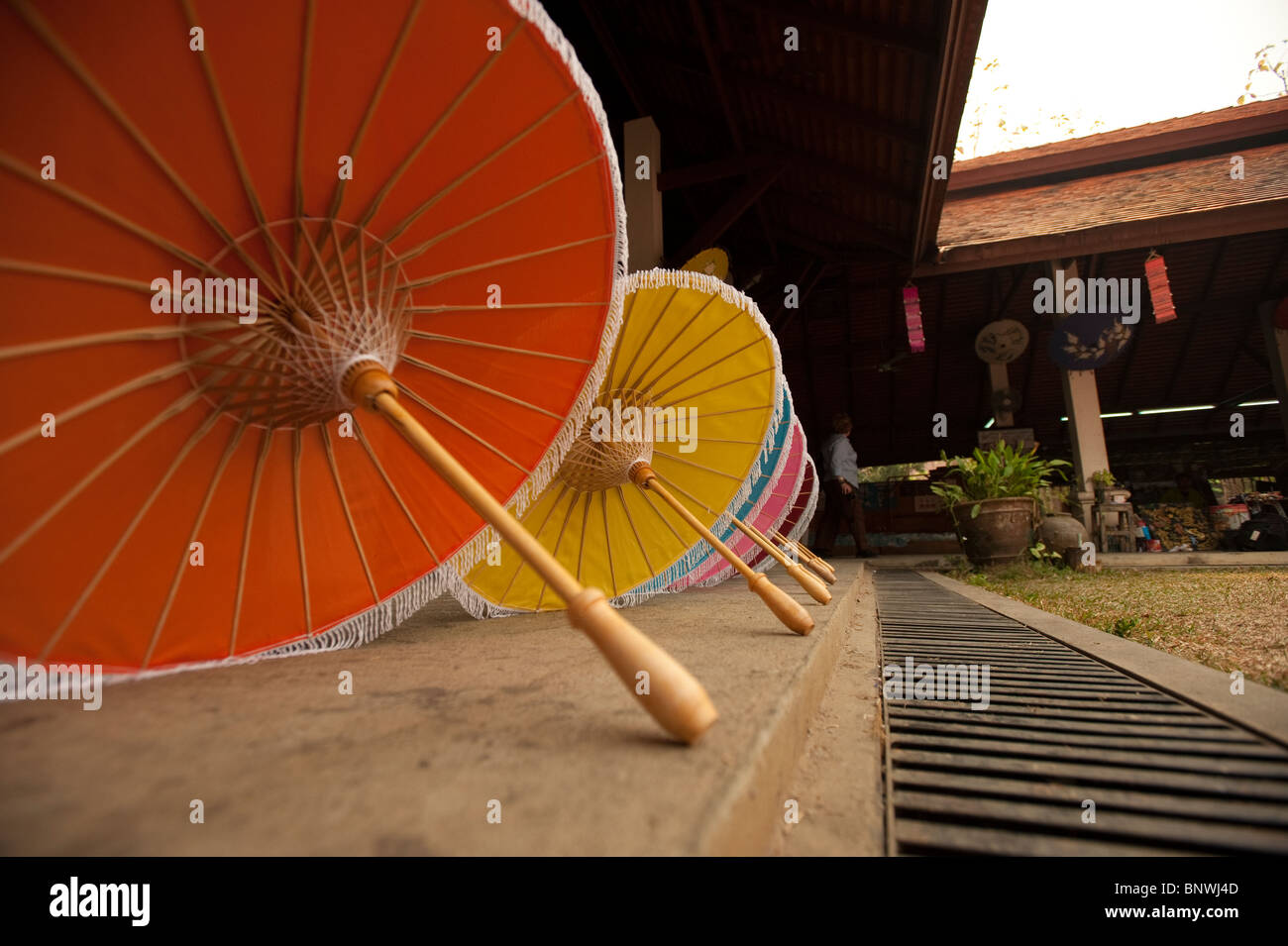 Bo Sang, Village parapluie, la province de Chiang Mai, Thaïlande, Asie Banque D'Images