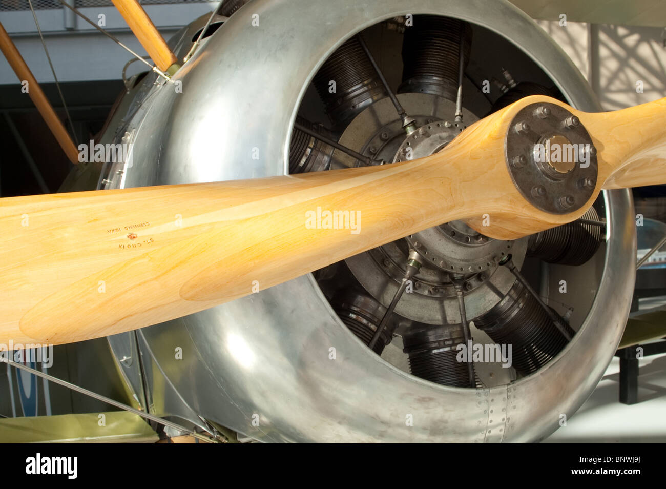 Gros plan de l'hélice avant d'un avion de chasse Sopwith Camel Banque D'Images