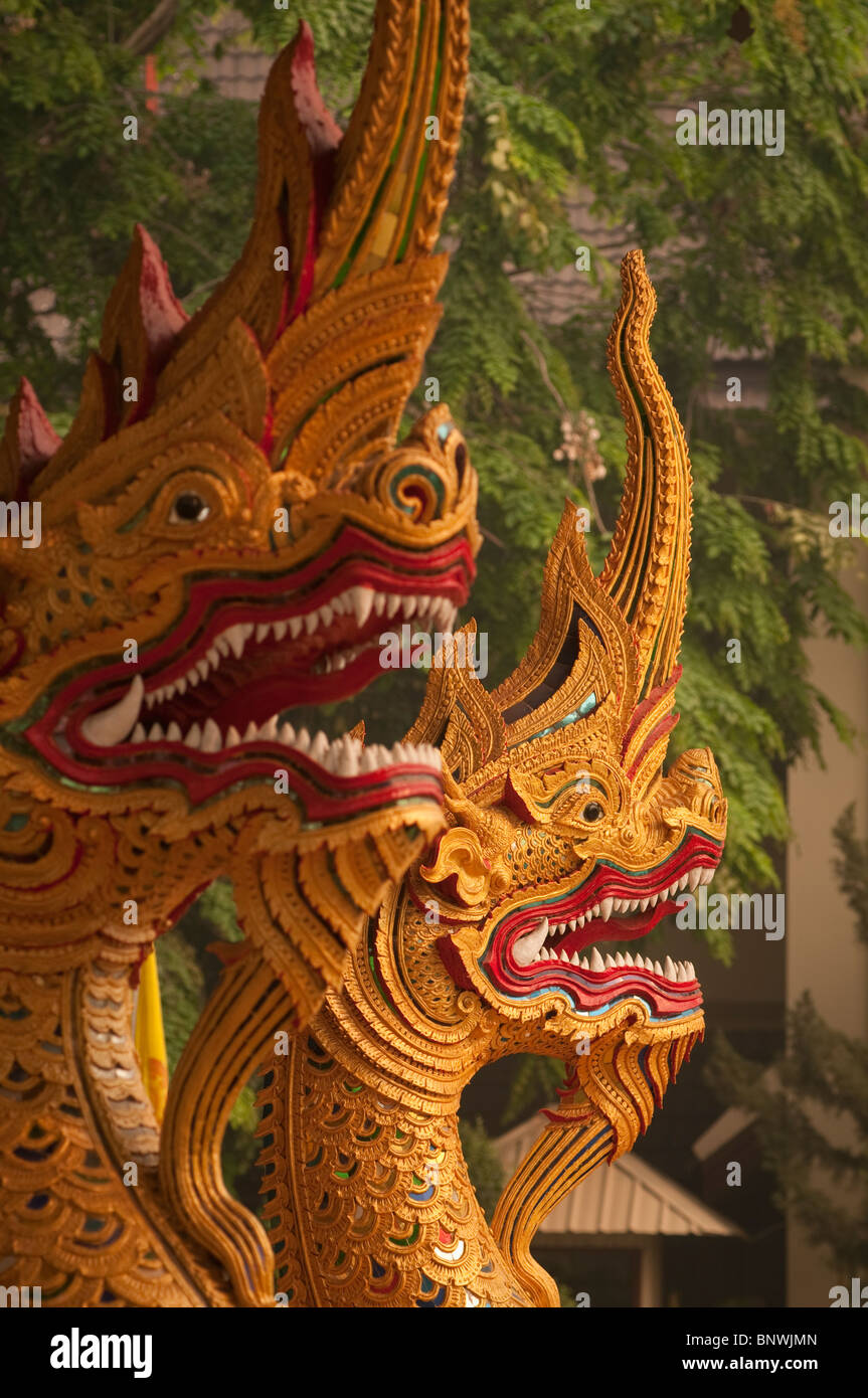 Wat Chedi Luang, Chiang Mai, la province de Chiang Mai, Thaïlande, Asie Banque D'Images