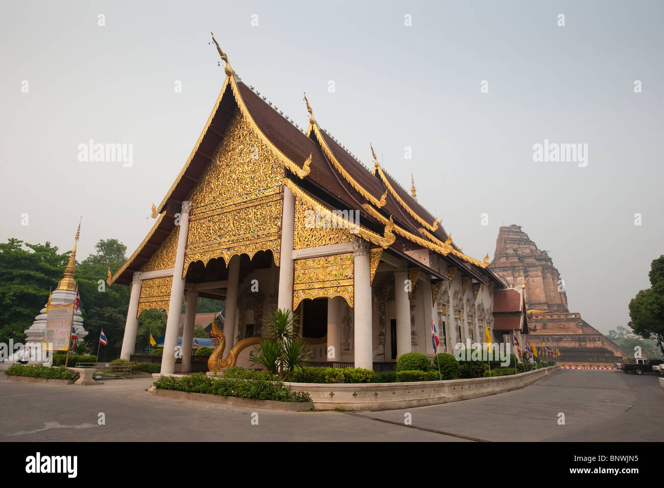 Wat Chedi Luang, Chiang Mai, la province de Chiang Mai, Thaïlande, Asie Banque D'Images