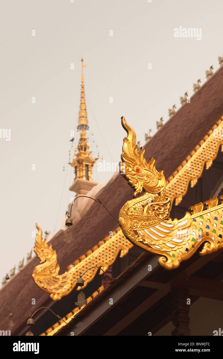 Wat Chedi Luang, Chiang Mai, la province de Chiang Mai, Thaïlande, Asie Banque D'Images