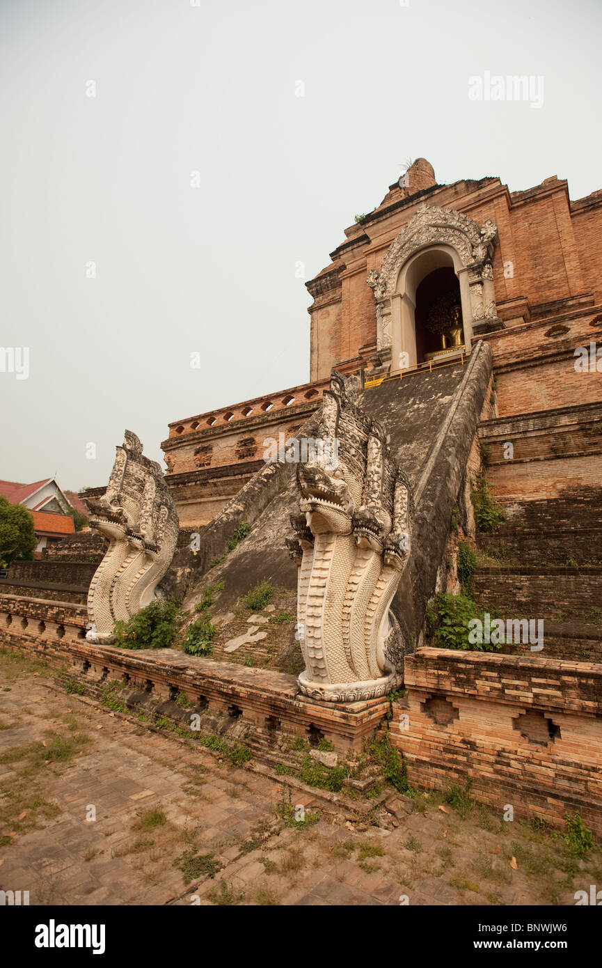 Wat Chedi Luang, Chiang Mai, la province de Chiang Mai, Thaïlande, Asie Banque D'Images