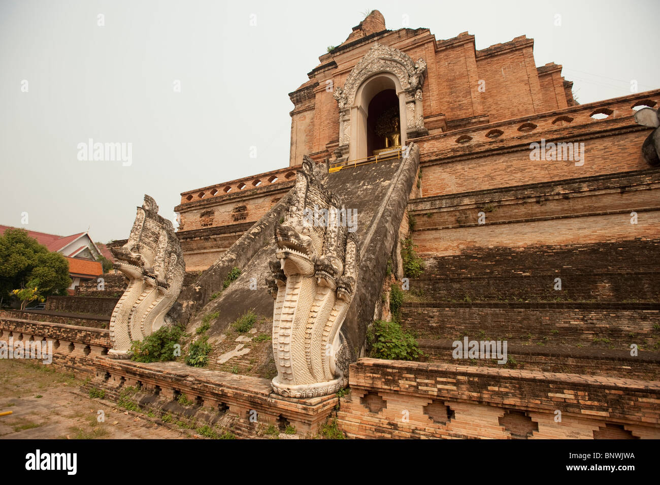Wat Chedi Luang, Chiang Mai, la province de Chiang Mai, Thaïlande, Asie Banque D'Images