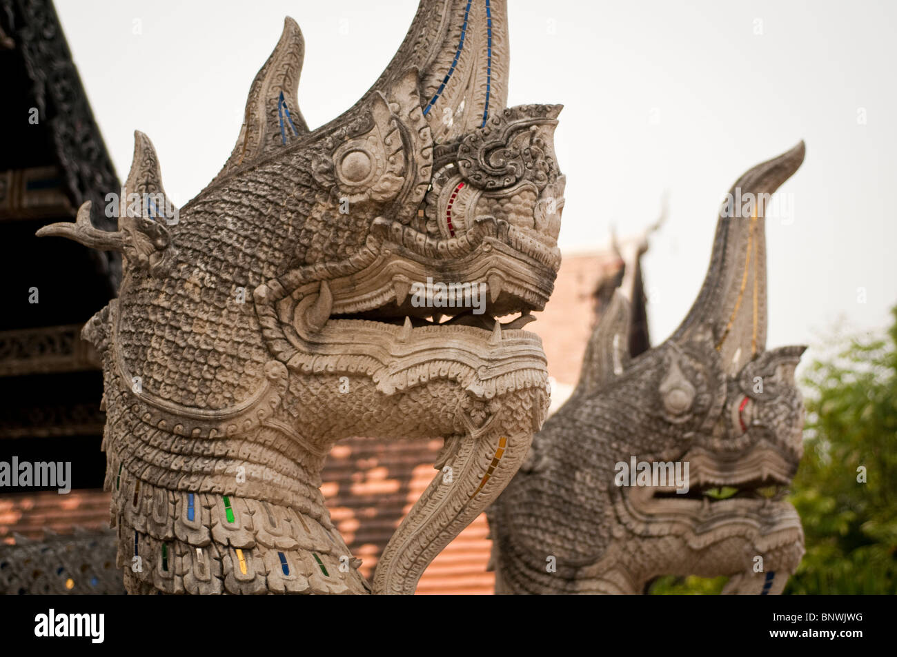 Wat Chedi Luang, Chiang Mai, la province de Chiang Mai, Thaïlande, Asie Banque D'Images