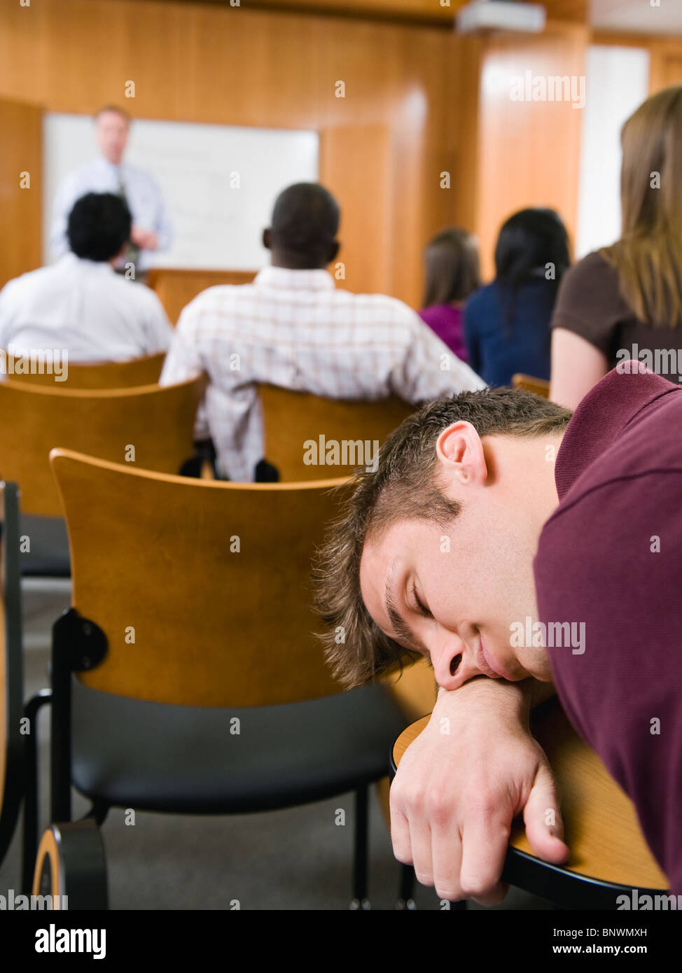 Students sleep in classroom in Banque de photographies et d’images à