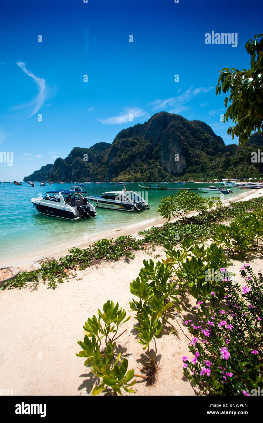 Thai Beach sur l'île de Ko Phi Phi Don, Thaïlande Banque D'Images