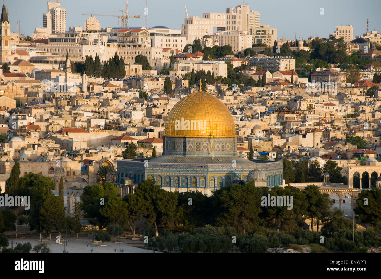 Le dôme du Rocher sur le mont du Temple à Jérusalem, Israël Banque D'Images