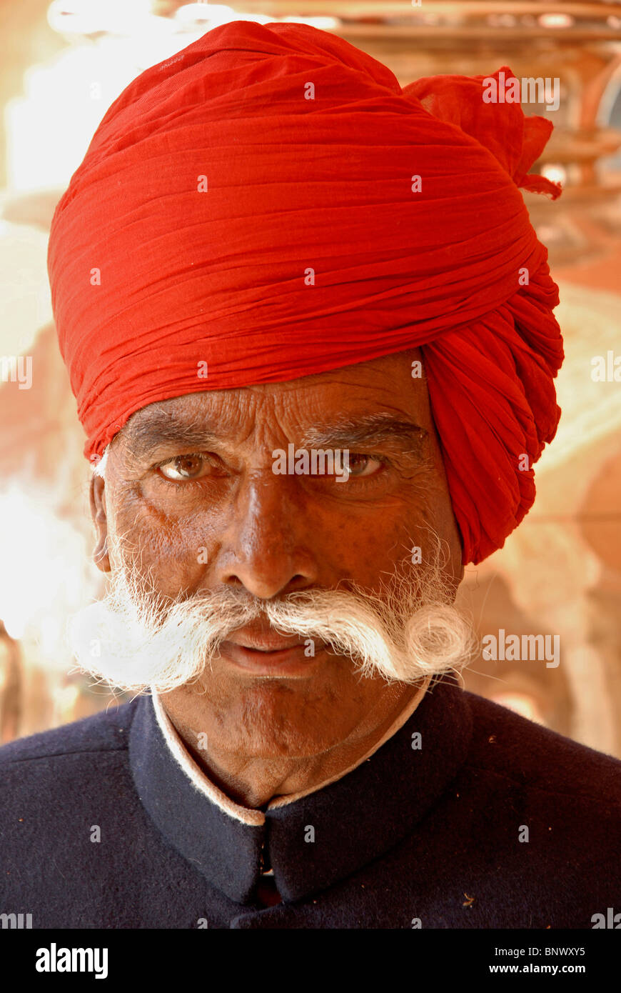 L'homme indien dans un turban - Jaipur, Rajasthan Banque D'Images