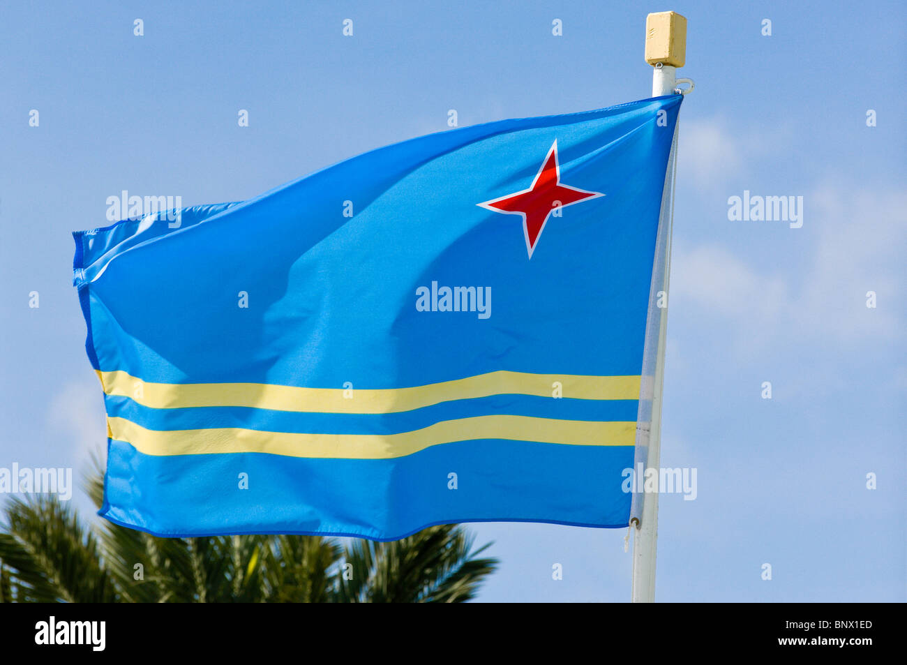 Drapeau d’Aruba. Banque D'Images