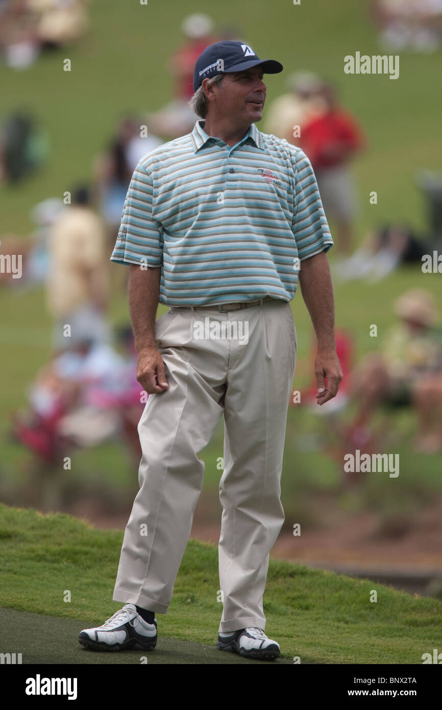 Fred Couples sur le 17e vert pendant une pratique de la ronde 2009 Championnat des Joueurs. Banque D'Images