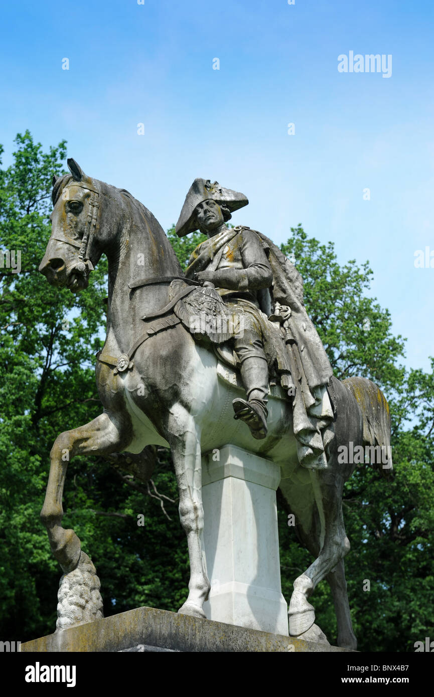 Statue de Frédéric le Grand parc Sanssouci Potsdam Berlin Allemagne Deutschland Europe Banque D'Images