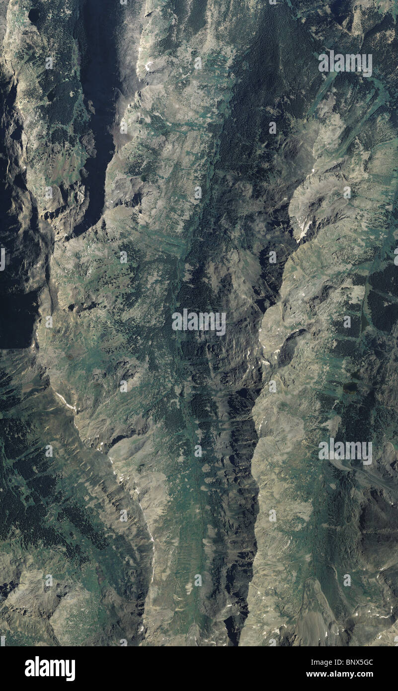 Carte aérienne vue sur les Rocheuses Colorado Banque D'Images
