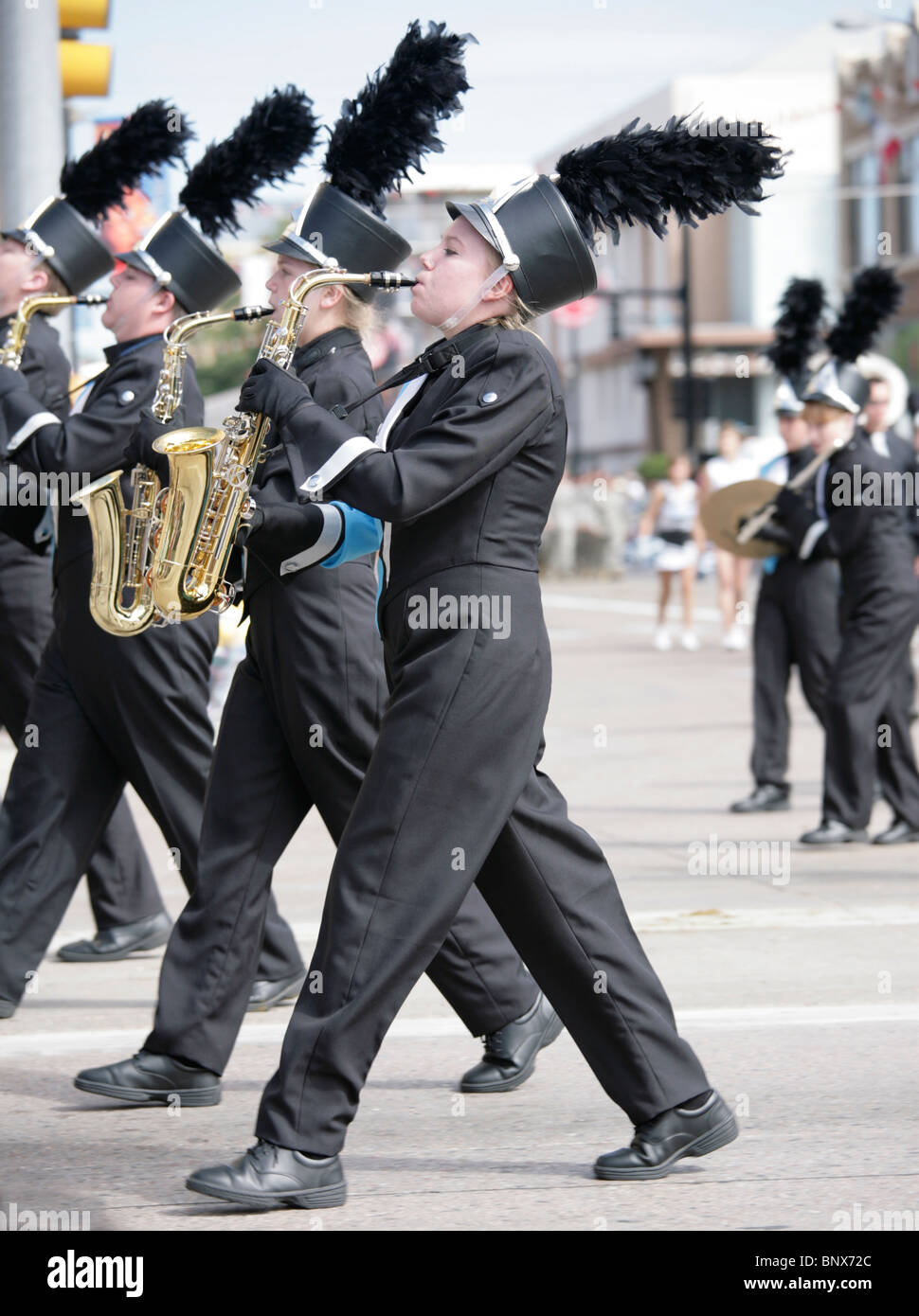 Défilé dans le centre-ville de Cheyenne (Wyoming), au cours de la célébration annuelle des Frontier Days. Banque D'Images