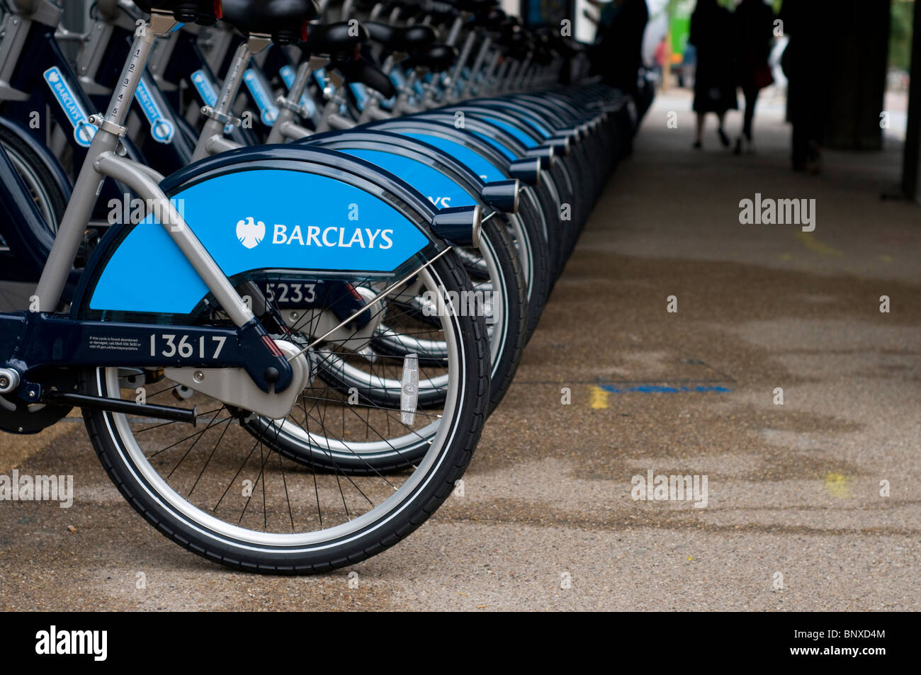 Barclays a parrainé des bicyclettes Banque D'Images