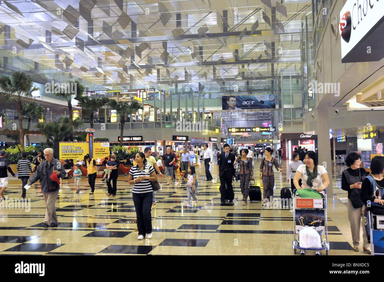 Le Terminal 3 de l'aéroport de Changi à Singapour Banque D'Images