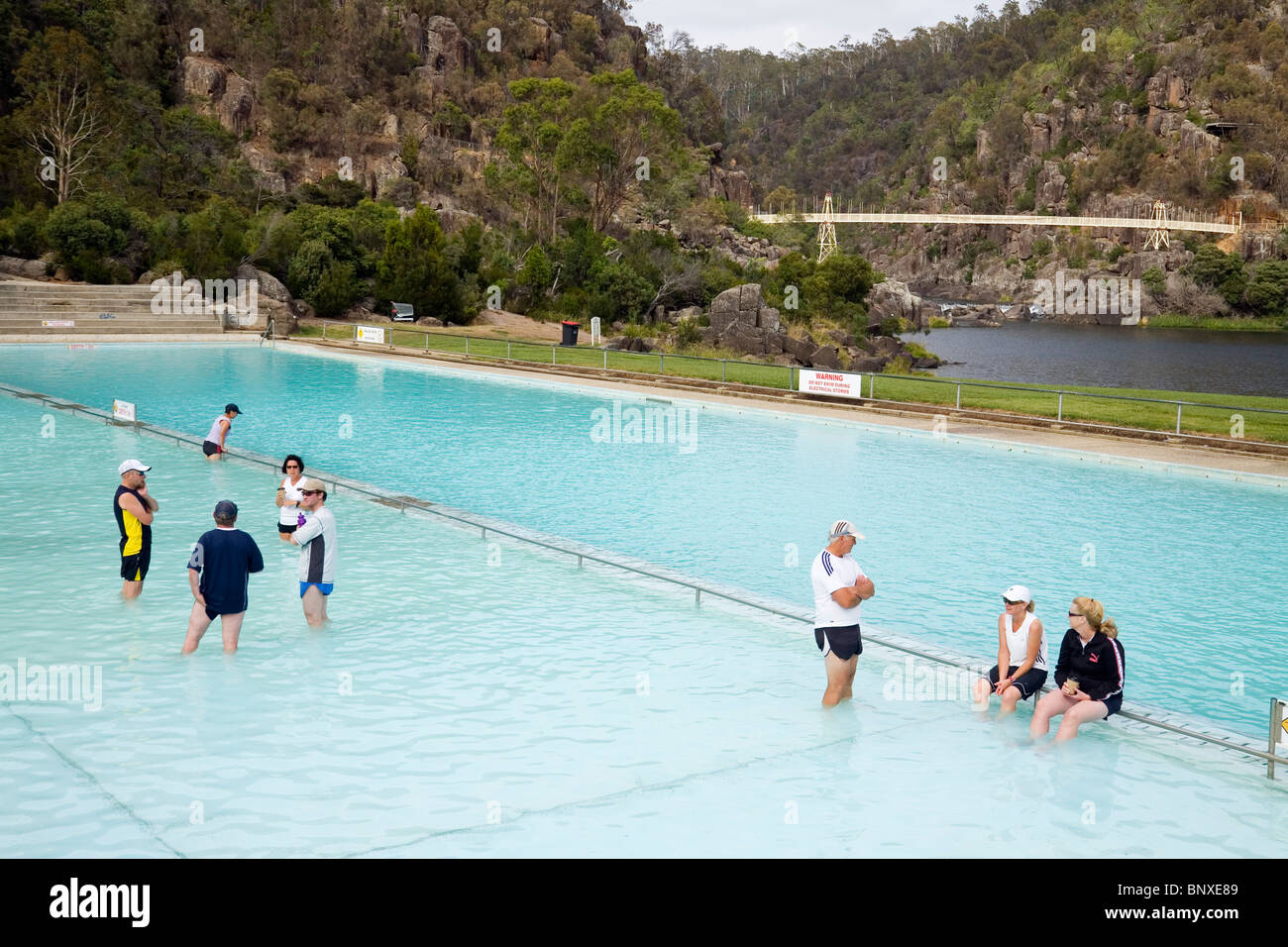 Piscine de la scenic premier bassin dans la Cataract Gorge. Launceston, Tasmanie, Australie Banque D'Images