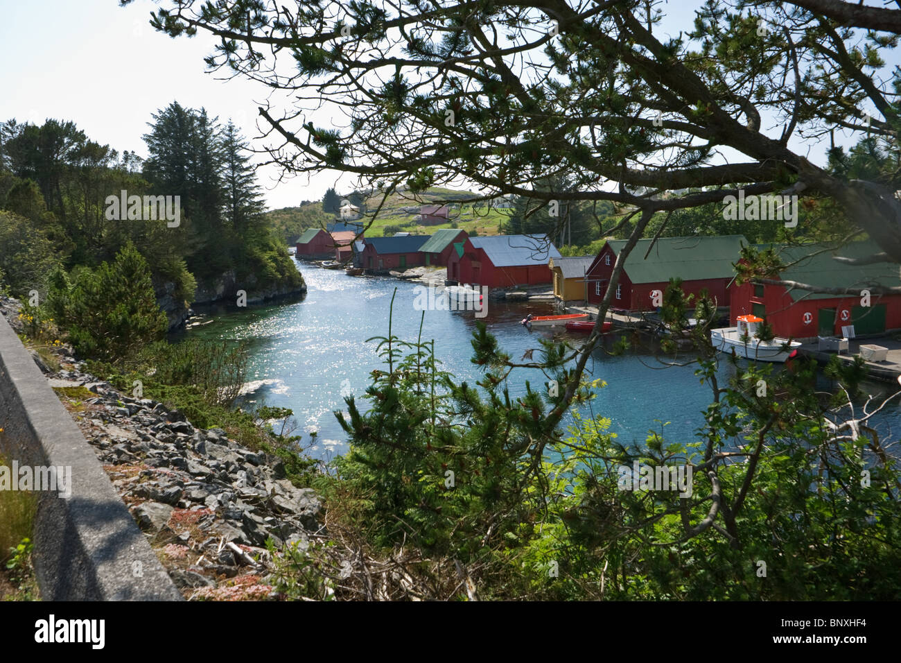 Un petit village près de la ville de Burgen, Norvège Banque D'Images