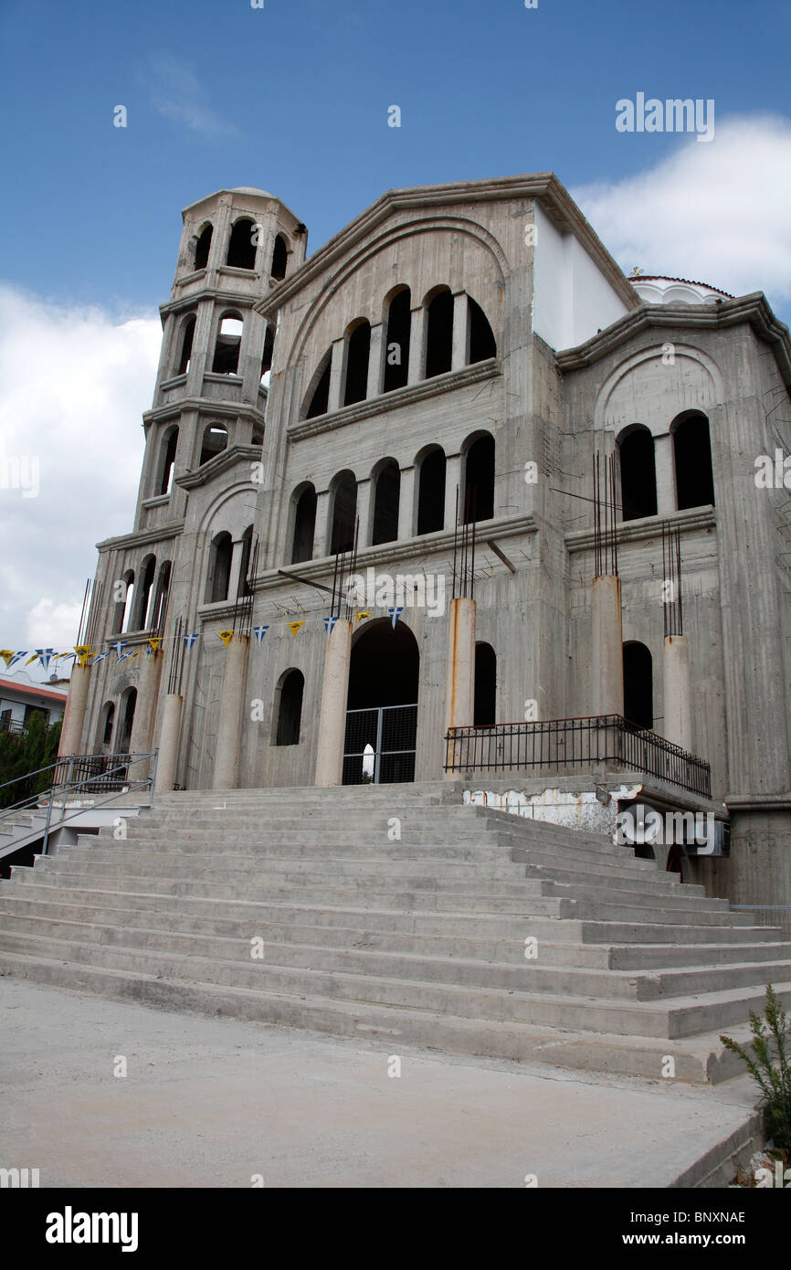 Nouveau pour la construction de l'église, Potos, Thassos, Grèce, Sept 2009 Banque D'Images