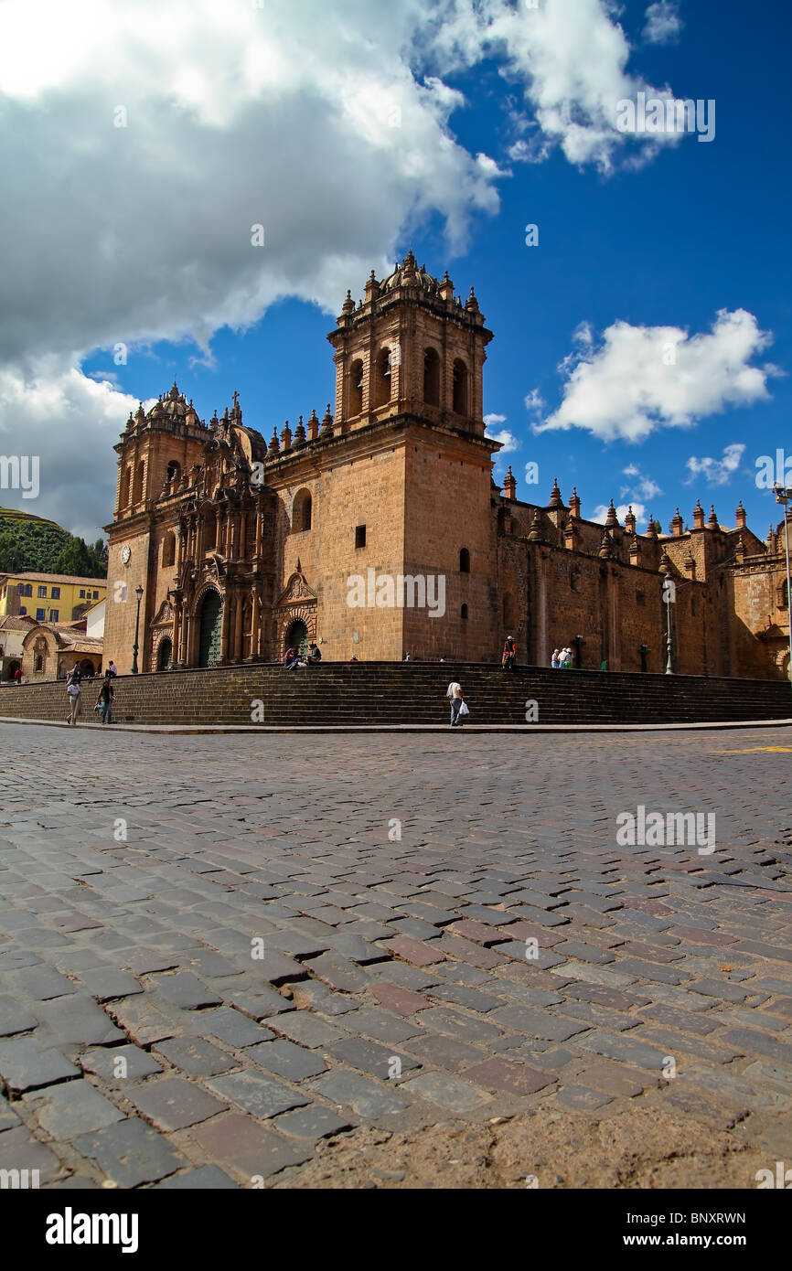 Vue de la cathédrale de Cusco, Pérou Banque D'Images