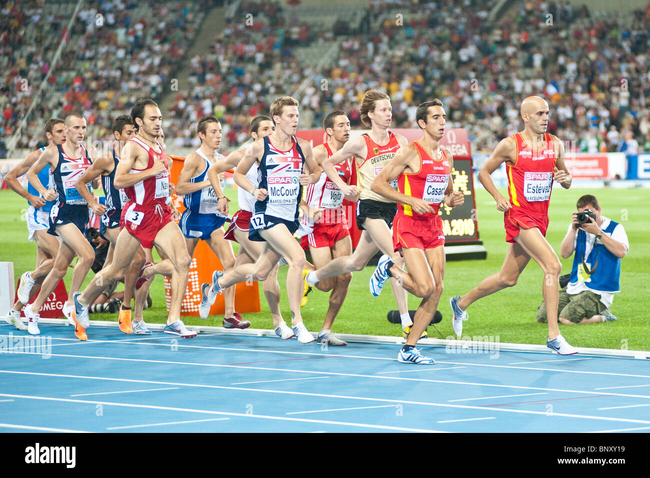 1500 m dans la finale hommes championnats d'Europe d'athlétisme Barcelone 2010. Banque D'Images