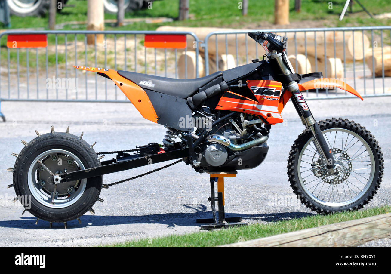 Moto utilisée dans le sport de l'escalade, l'escalade motorcycle Banque D'Images