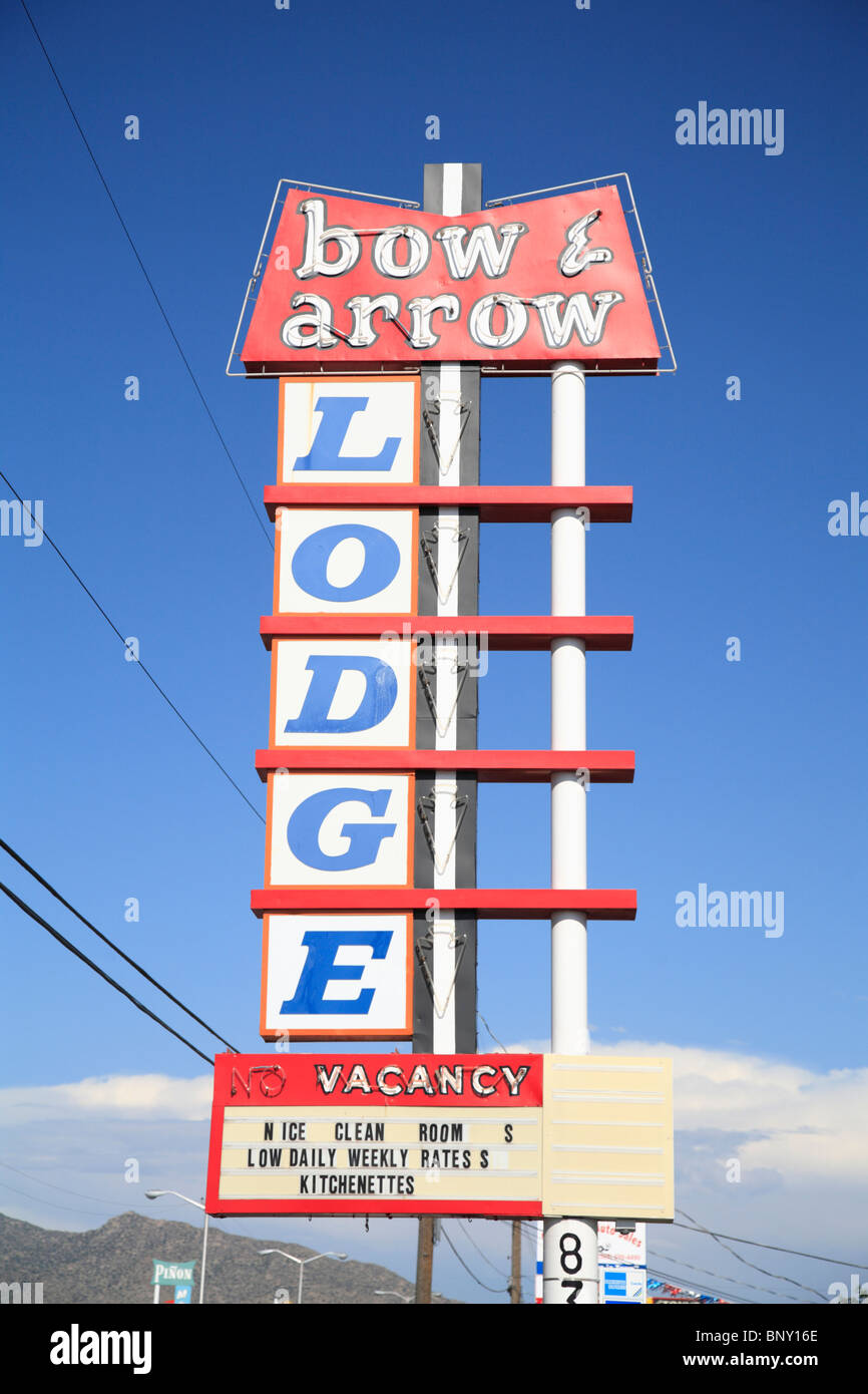 Bow & Arrow Motel, Route 66, Albuquerque, New Mexico, USA Banque D'Images