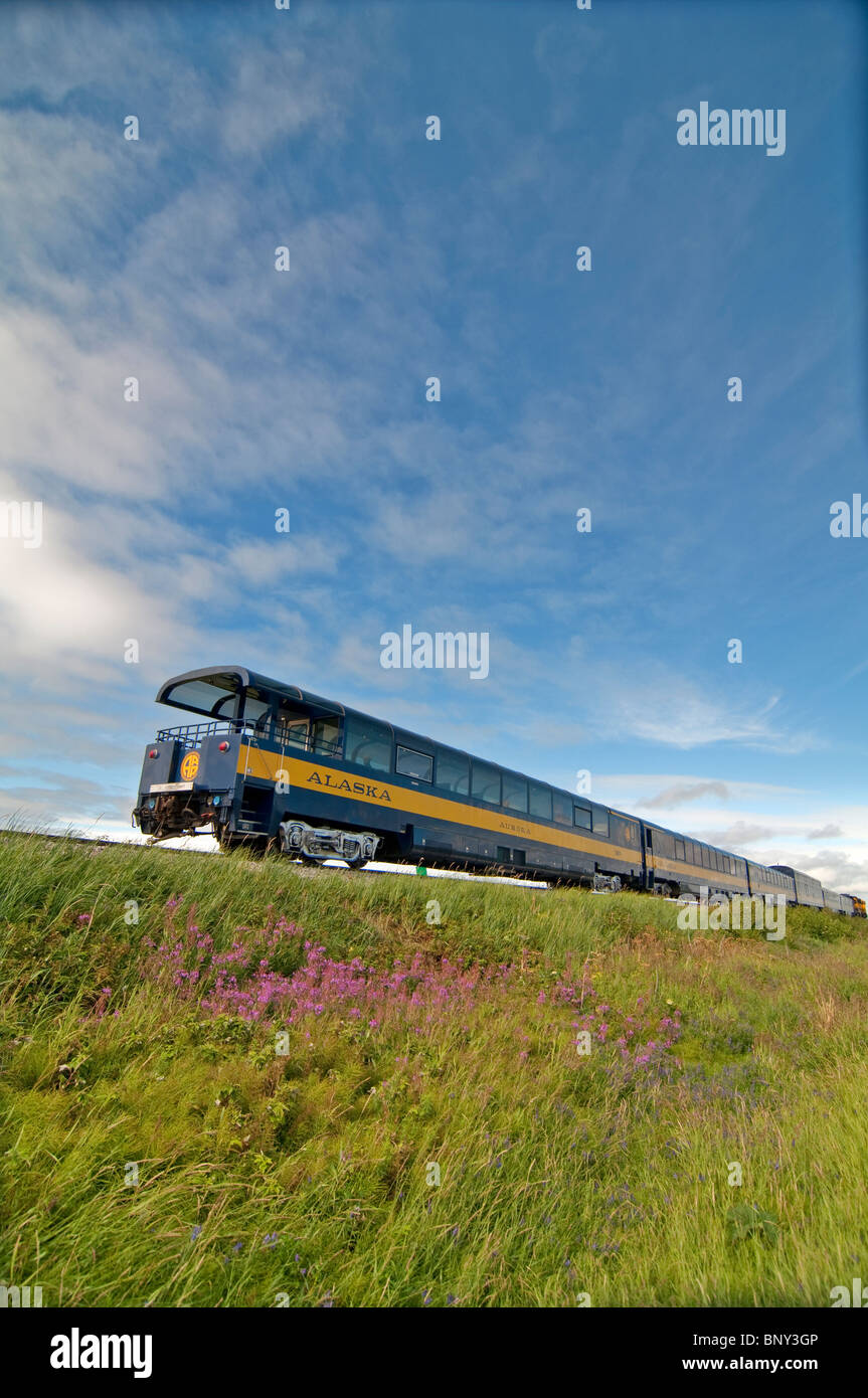 Alaska Railroad Train près d'Anchorage en Alaska Banque D'Images