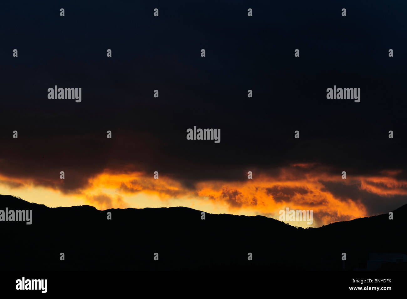 Ciel coucher de soleil image graphique du paysage Banque D'Images