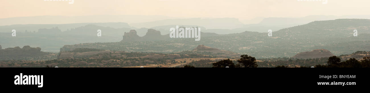 Vue Montagnes La Sal, vu près de Canyonlands National Park, Utah, USA Banque D'Images
