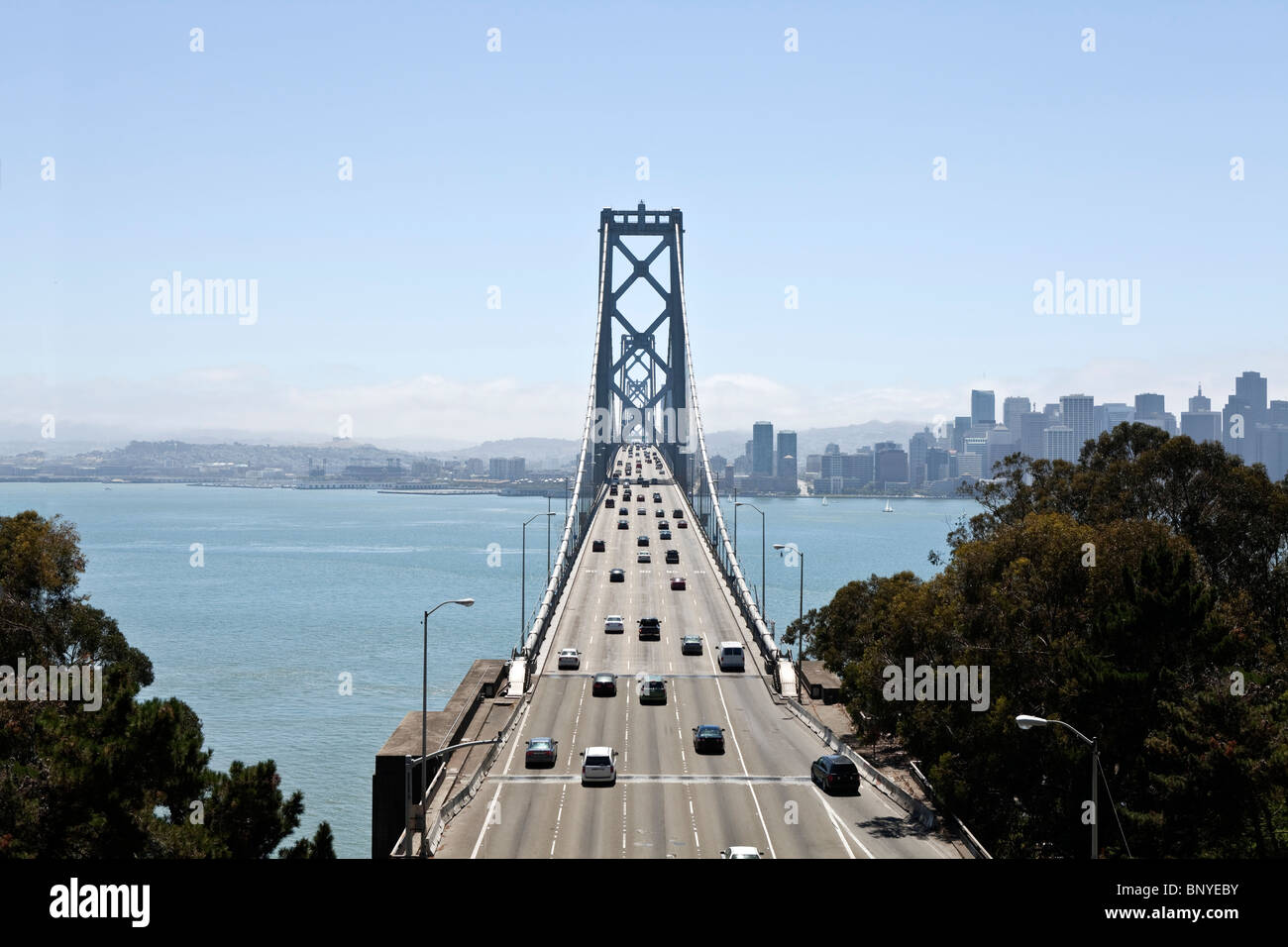 Entre le Pont de la baie d'Oakland et de San Francisco en Californie. Banque D'Images