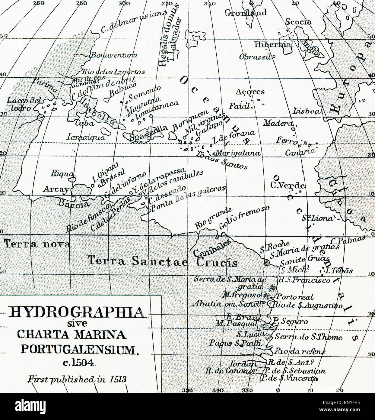 Hydrographia Portugalensium Marina Charta sive, c.1504. Banque D'Images