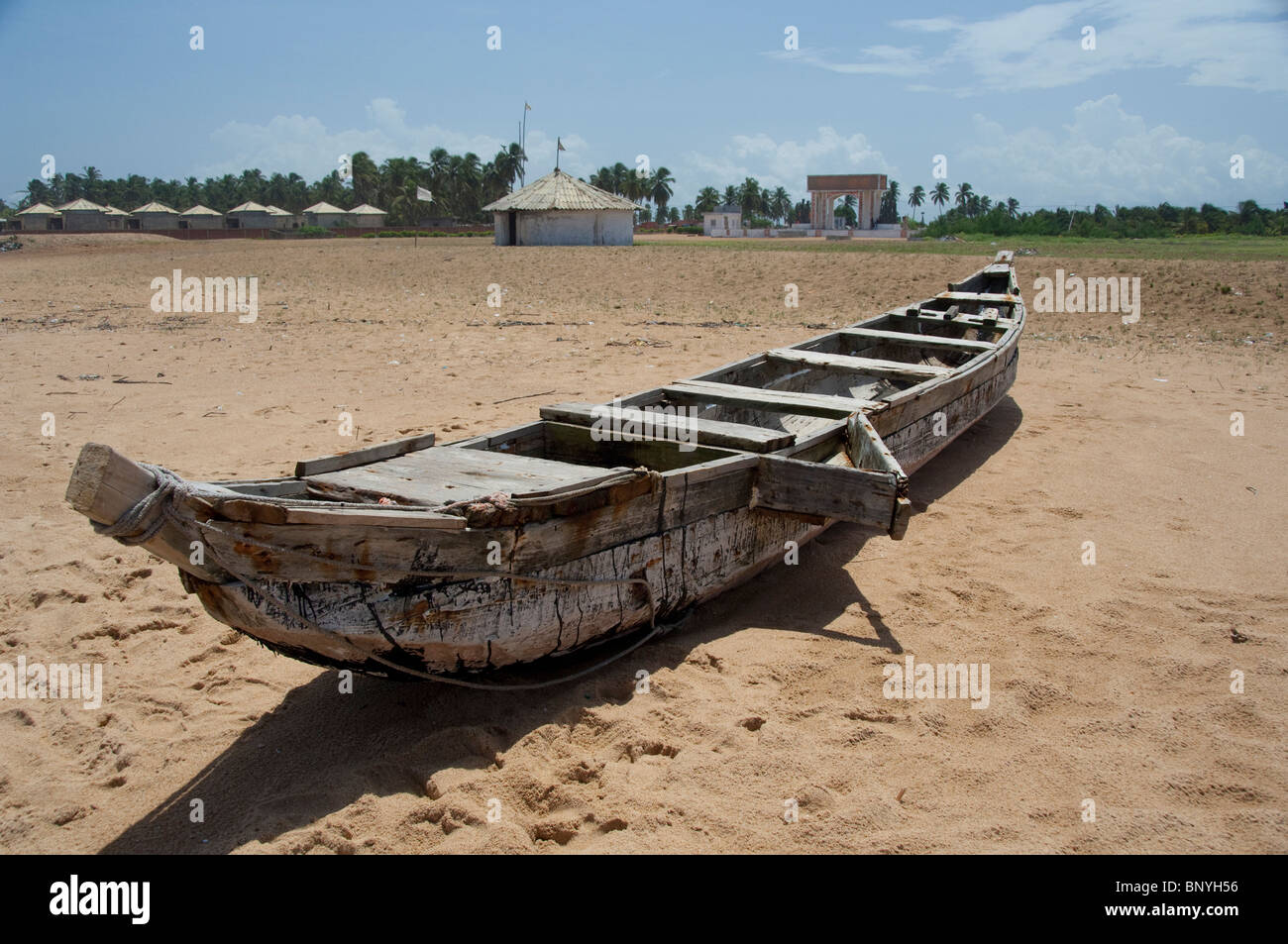 L'Afrique, Bénin, Ouidah. Route des esclaves (aka Route des esclaves). Sur pirogue plage infâme. Banque D'Images