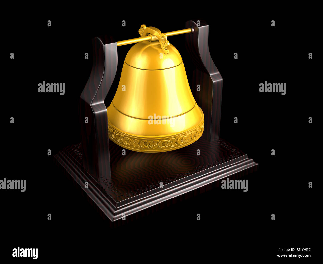 Image 3D, ancien golden bell Banque D'Images