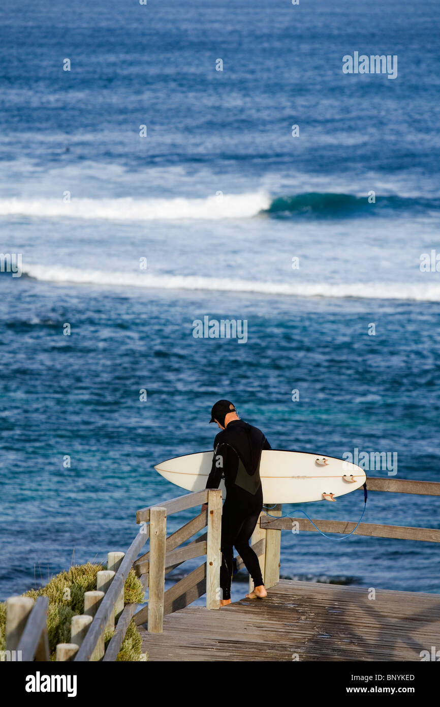 Au surfeur Surfer's Point, connue localement sous le nom de Margaret's. Margaret River, Australie-Occidentale, Australie. Banque D'Images