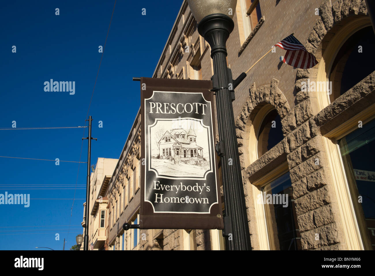 La ville de Prescott, Arizona's ex-capitale de l'Etat et la maison de rodéo. Pavillon d'accueil. Banque D'Images