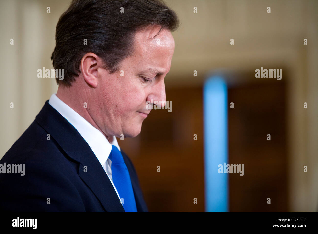 Le Premier ministre britannique, David Cameron, participe à une conférence de presse commune à la Maison Blanche. Banque D'Images