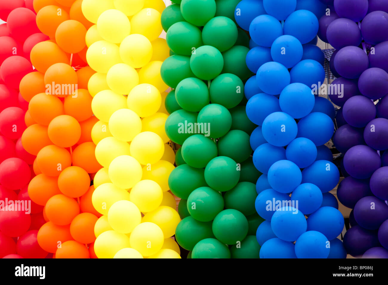 Décorations de ballon coloré du Brighton Pride Festival 2010 Banque D'Images