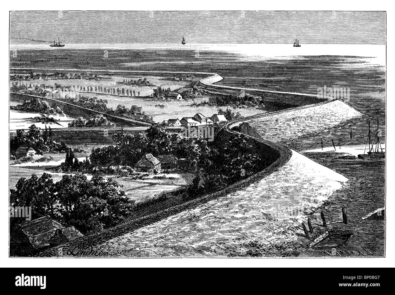 Hollande : côte de la mer du Nord avec les marais de récupération Banque D'Images Hollande : côte de la mer du Nord avec les marais de récupération Banque D'Images