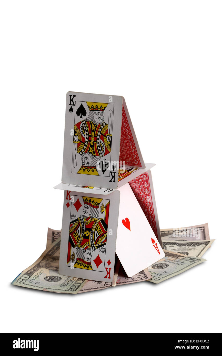 Sur les cartes de l'argent Banque D'Images