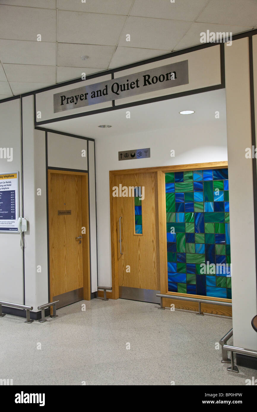 La prière et le calme, chambre, l'aéroport d'Édimbourg, Écosse, Royaume-Uni, 'Grande-bretagne' Banque D'Images