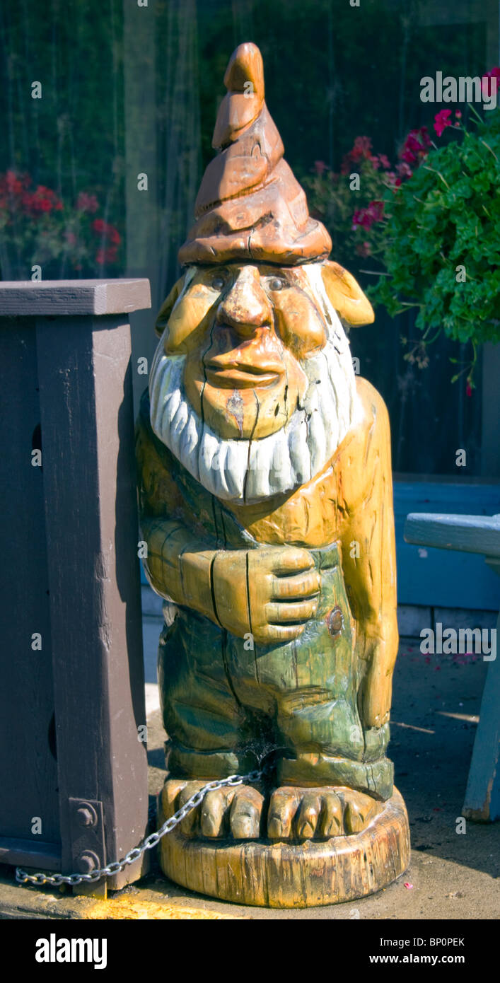 Gnome en bois à Sister Bay Wisconsin Banque D'Images